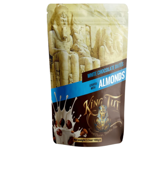 White Chocolate Dates with Almonds - 3.5 OZ