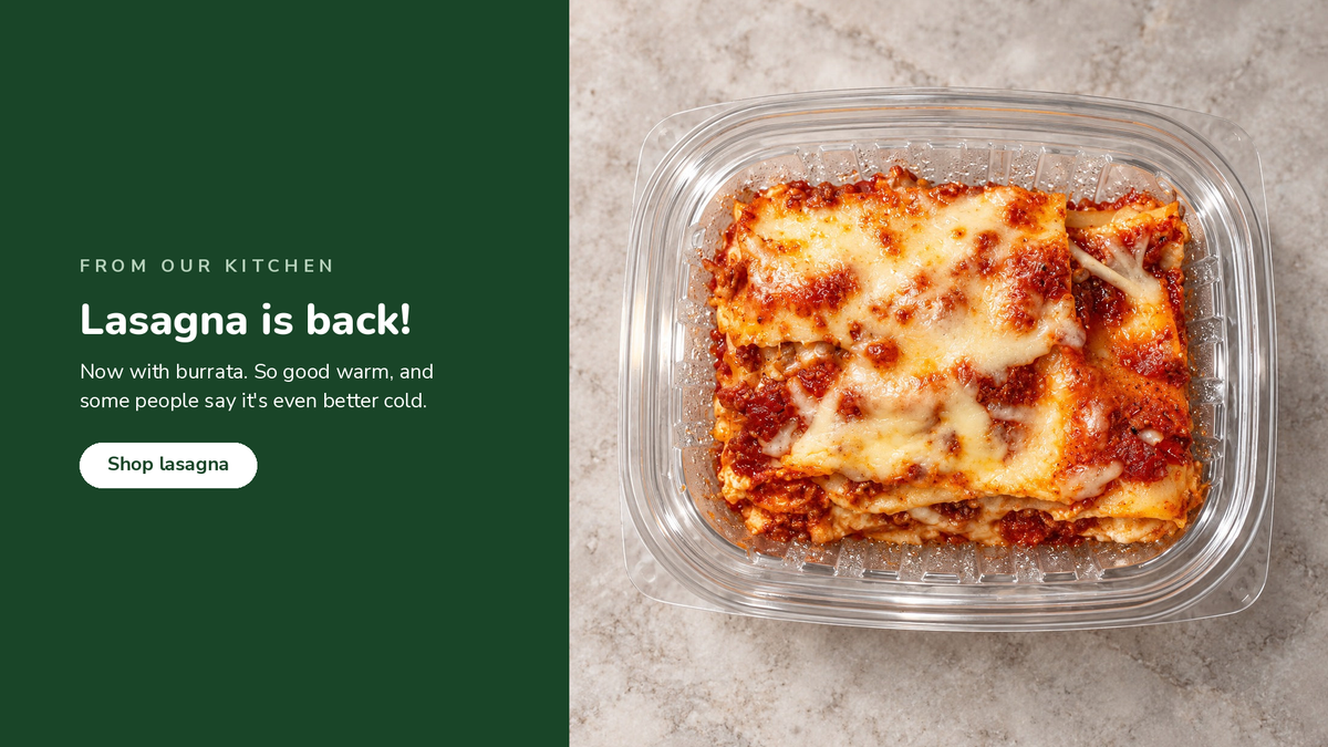 Juneau Natural burrata lasagna
