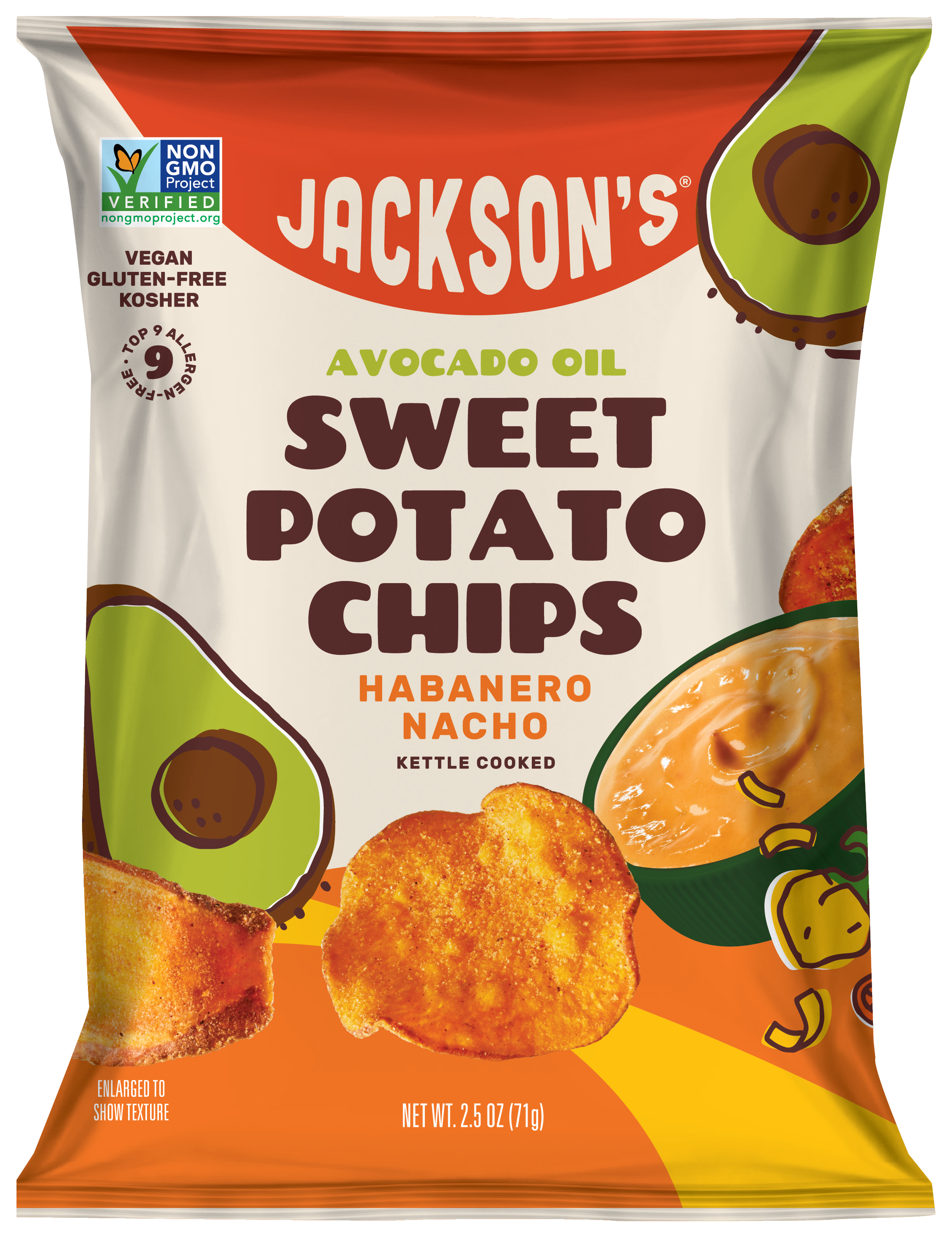 Habanero Nacho Sweet Potato Chips with 2.5oz (Vegan)