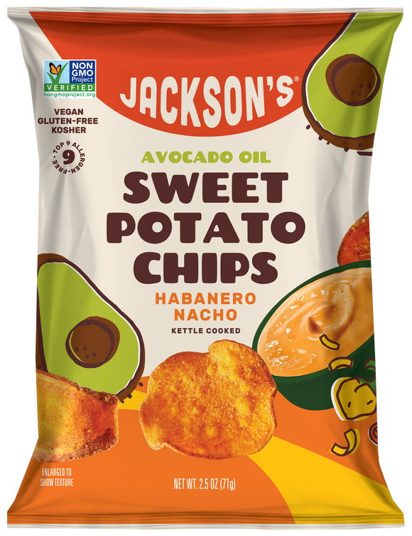 Habanero Nacho Sweet Potato Chips with 2.5oz (Vegan)
