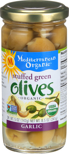 Organic Garlic Stuffed Green Olives