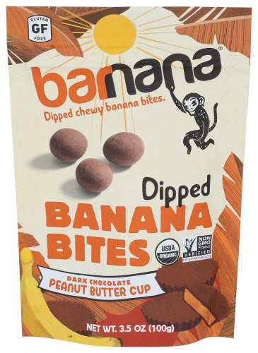 Dipped Banana Dark Chocolate Peanut Butter Bites