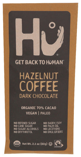 Organic Hazelnut Coffee Dark Chocolate Bar