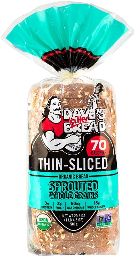Organic Sprouted Whole Grains Thin-Sliced Bread